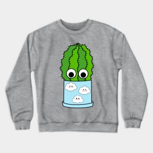 Cute Cactus Design #225: Chunky Cactus In Cute Cloudy Pot Crewneck Sweatshirt